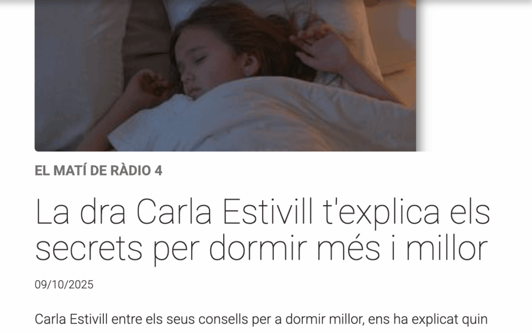 Carla Estivill en El matí de Ràdio 4: claves para dormir más y mejor