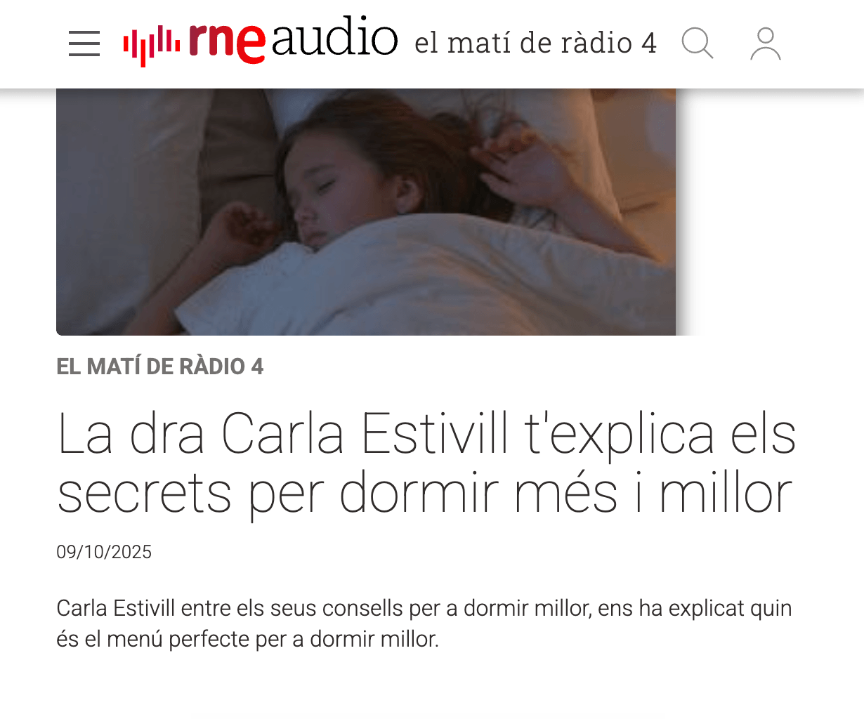 Carla Estivill, clinica del sueño Estivill