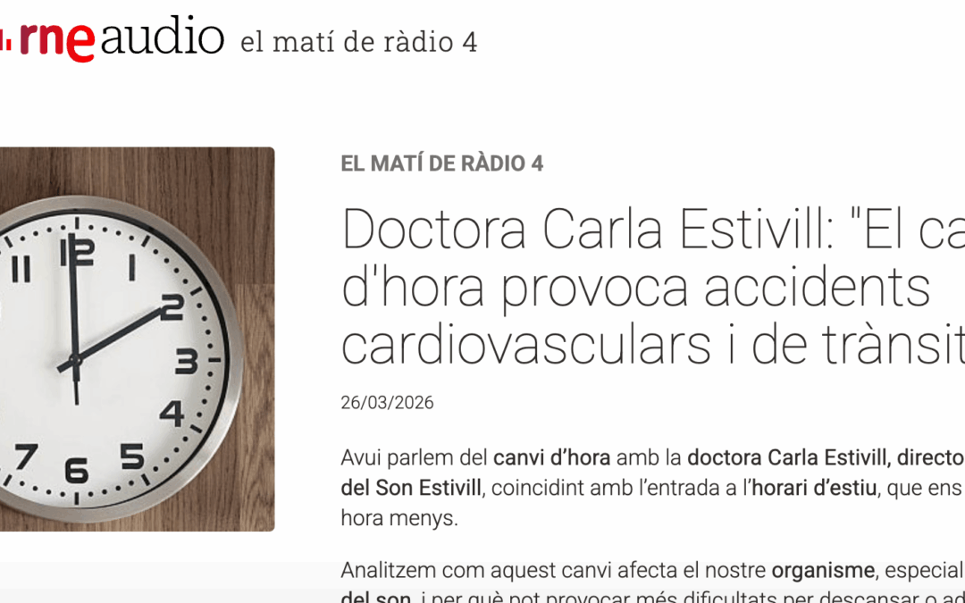 Carla Estivill en El matí de Ràdio 4: cómo afecta el cambio de hora al sueño y a la salud