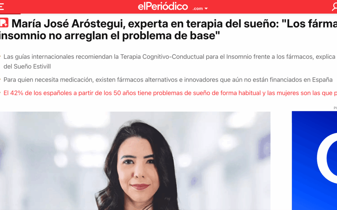 María José Aróstegui en El Periódico: por qué los fármacos no resuelven la causa del insomnio
