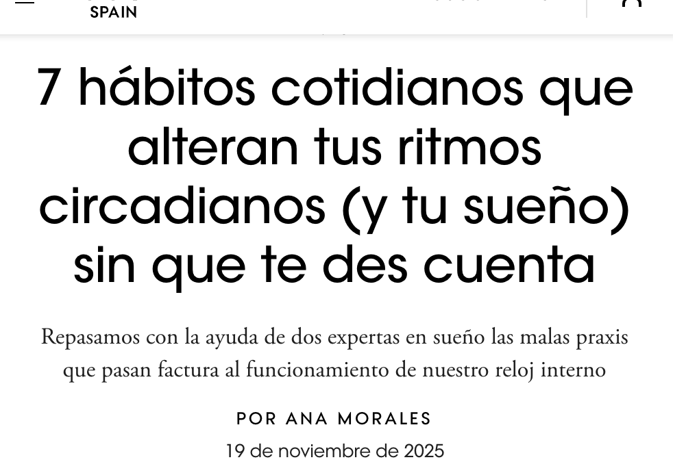Carla Estivill en Vogue: 7 hábitos cotidianos que alteran los ritmos circadianos