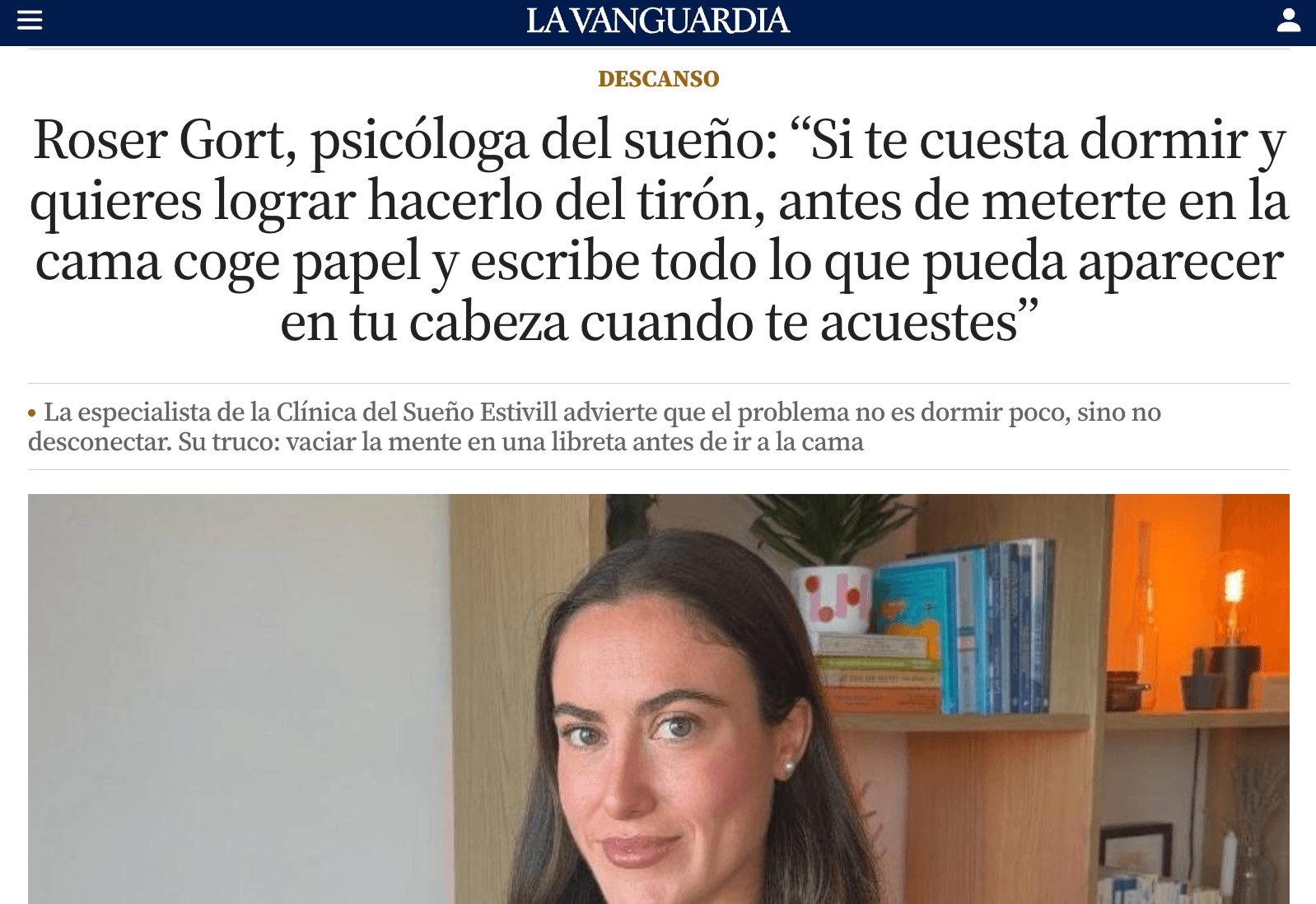 Roser Gort, psicologa y especialista en sueño y tratamientos para el insomnio